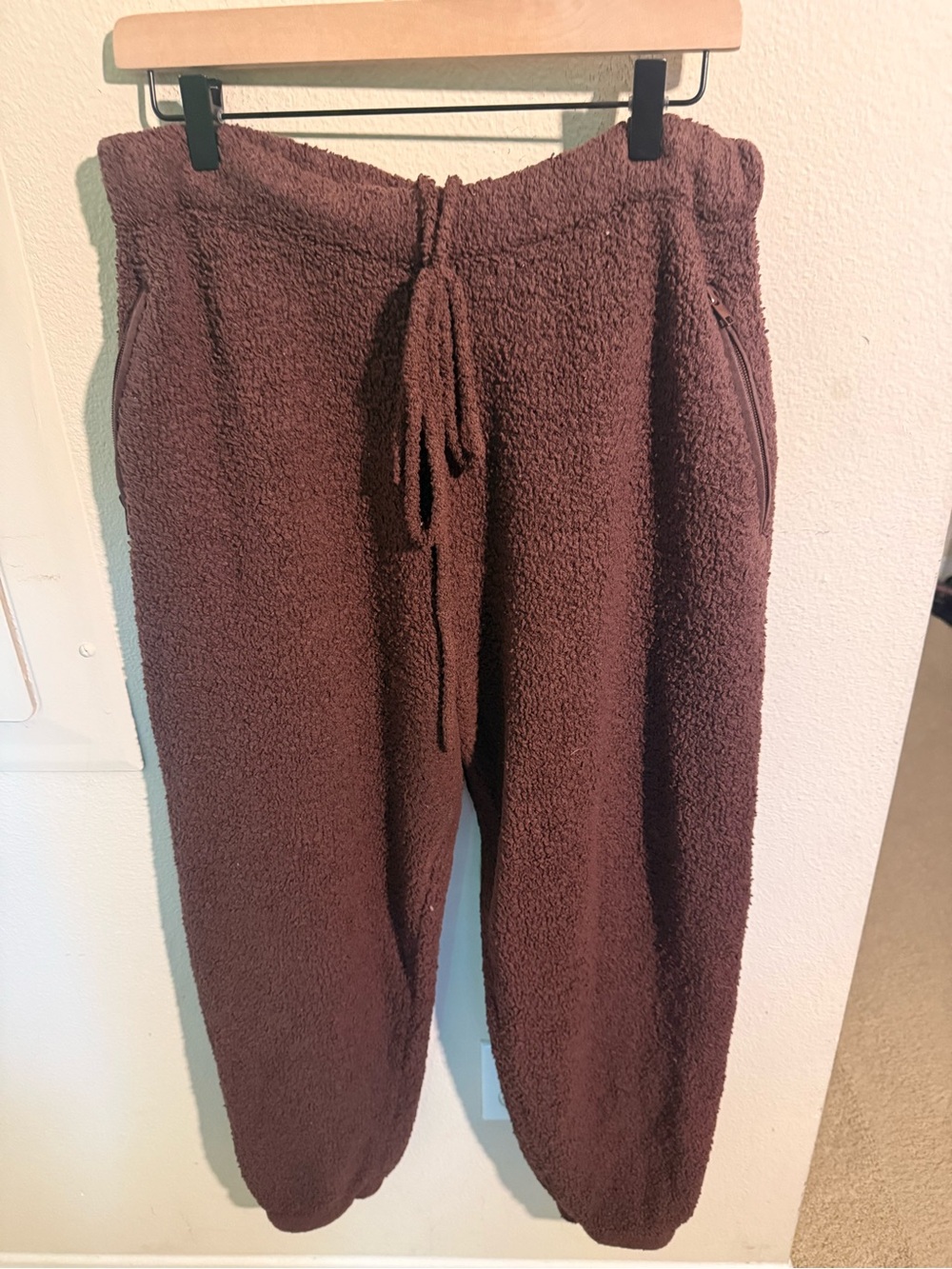 SKIMS Cozy Knit Jogger Pants Chocolate Brown Size L Drawstring Lounge